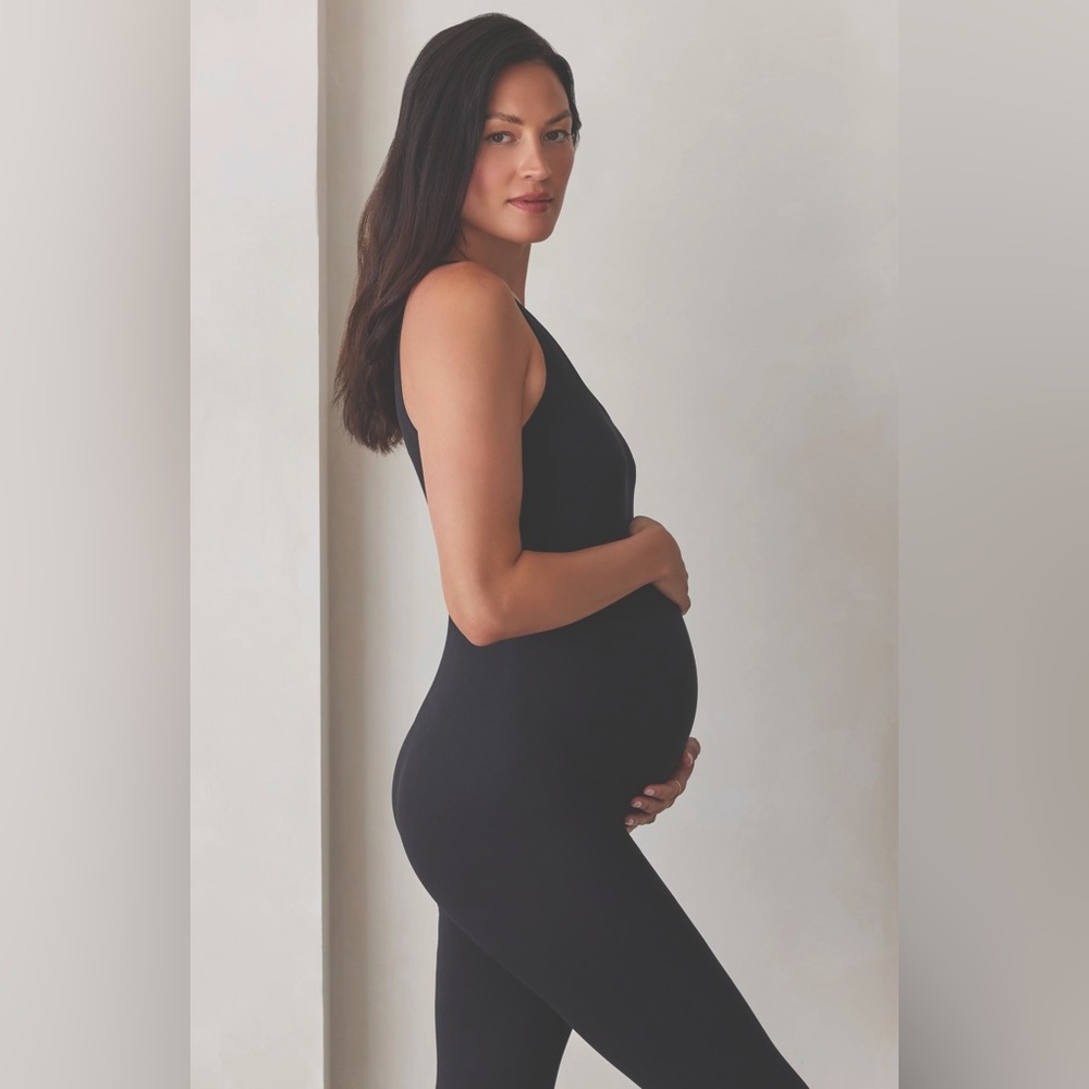 Bumpsuit Maternity Black Tights Leggings “Kate” Bodysuit Jumpsuit sz Small